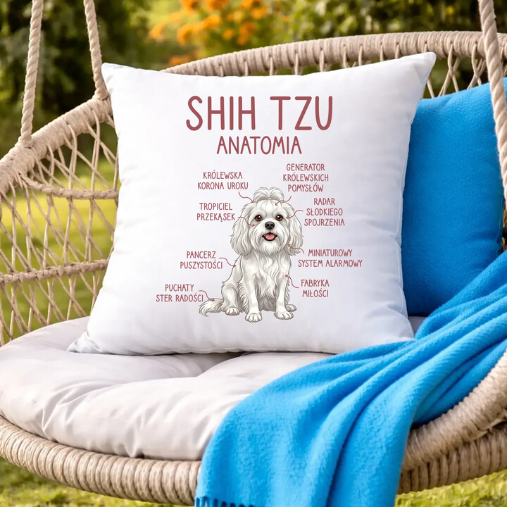 Shih Tzu  anatomia - poduszka na prezent
