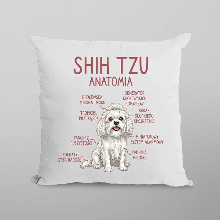Shih Tzu  anatomia - poduszka na prezent
