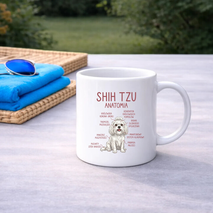 Shih Tzu  anatomia - kubek na prezent