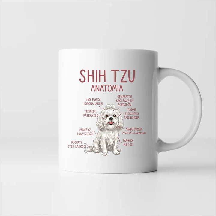 Shih Tzu  anatomia - kubek na prezent