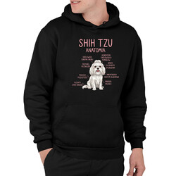 Shih Tzu  anatomia - męska bluza na prezent
