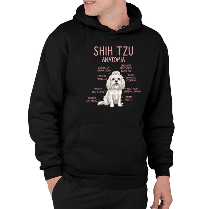Shih Tzu  anatomia - męska bluza na prezent