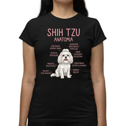 Shih Tzu  anatomia - damska koszulka na prezent