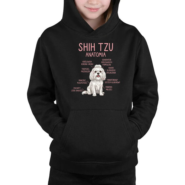 Shih Tzu  anatomia - dziecięca bluza na prezent