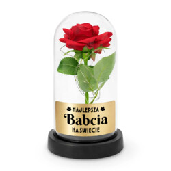 Najlepsza babcia na świecie - wieczna róża w szkle z grawerem