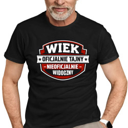 Wiek - oficjalnie tajny, nieoficjalnie widoczny - męska koszulka na prezent