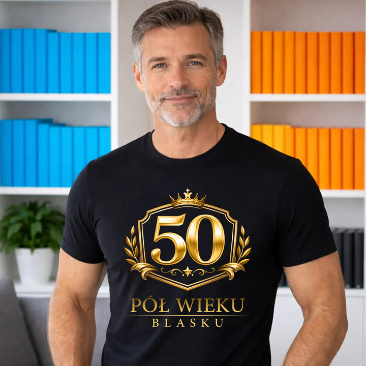 50 - pół wieku blasku - męska koszulka na prezent