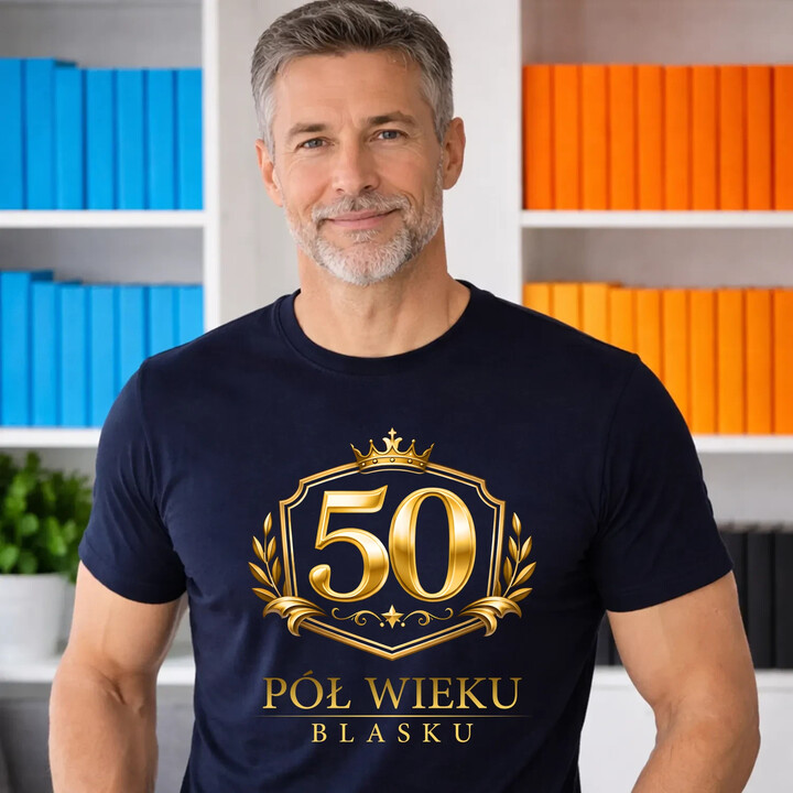 50 - pół wieku blasku - męska koszulka na prezent