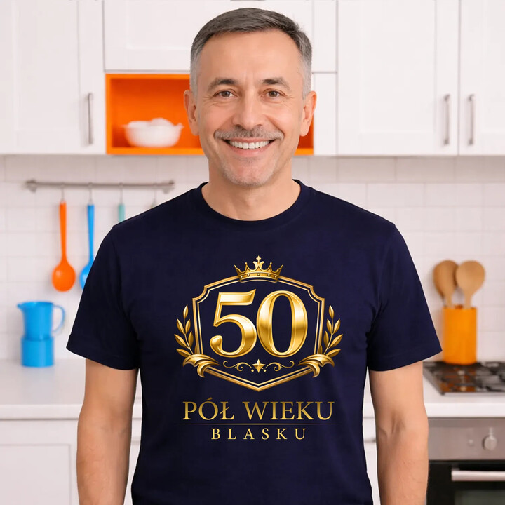 50 - pół wieku blasku - męska koszulka na prezent
