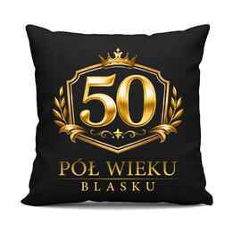 50 - pół wieku blasku - czarna poduszka na prezent