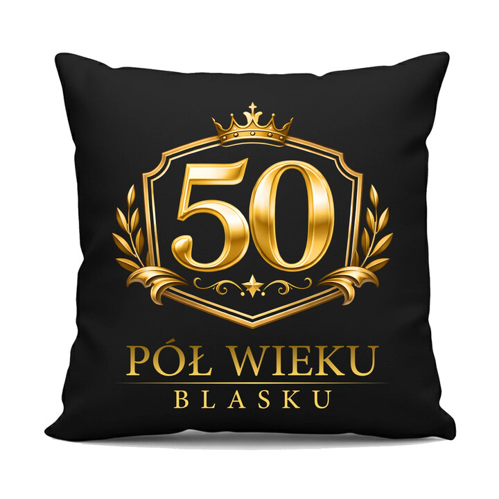 50 - pół wieku blasku - czarna poduszka na prezent