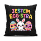 Jestem egg-stra - czarna poduszka na prezent