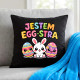 Jestem egg-stra - czarna poduszka na prezent
