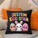 Jestem egg-stra - czarna poduszka na prezent