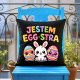 Jestem egg-stra - czarna poduszka na prezent