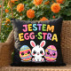Jestem egg-stra - czarna poduszka na prezent