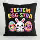 Jestem egg-stra - czarna poduszka na prezent
