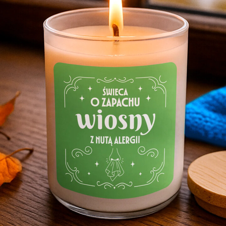 Świeca o zapachu wiosny z nutą alergii - świeczka zapachowa na prezent