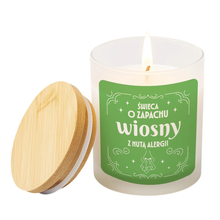 Świeca o zapachu wiosny z nutą alergii - świeczka zapachowa na prezent