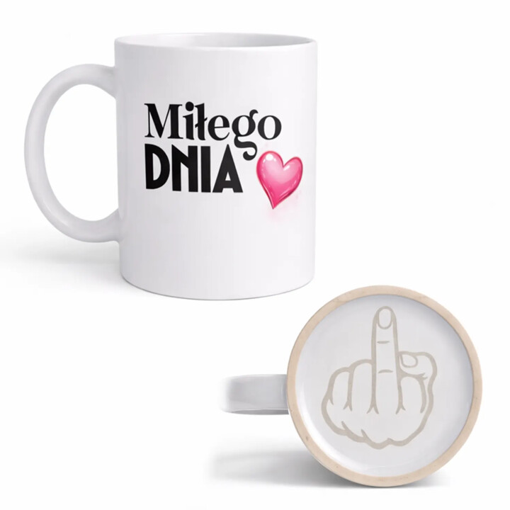 Miłego dnia - kubek na prezent z grawerowanym spodem