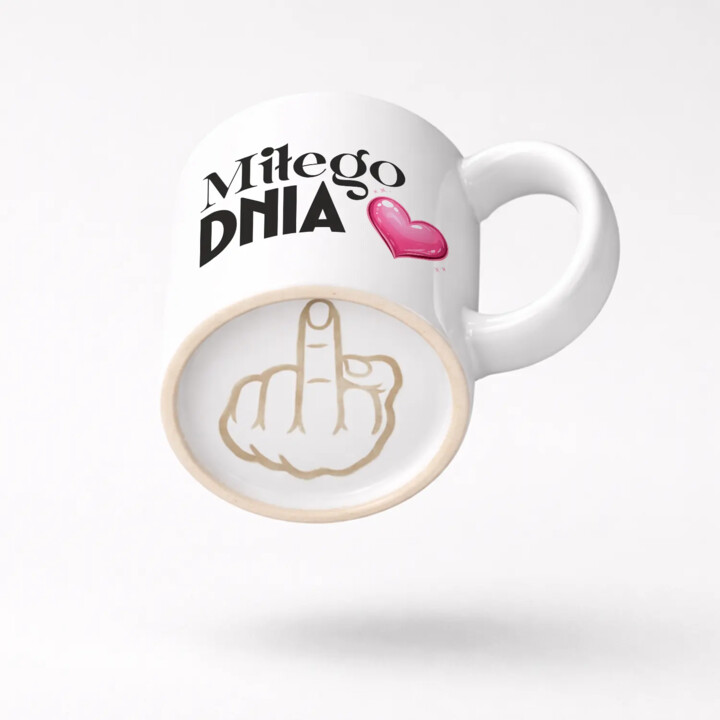 Miłego dnia - kubek na prezent z grawerowanym spodem