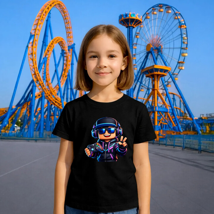 Gamer z padem - dziecięca koszulka na prezent