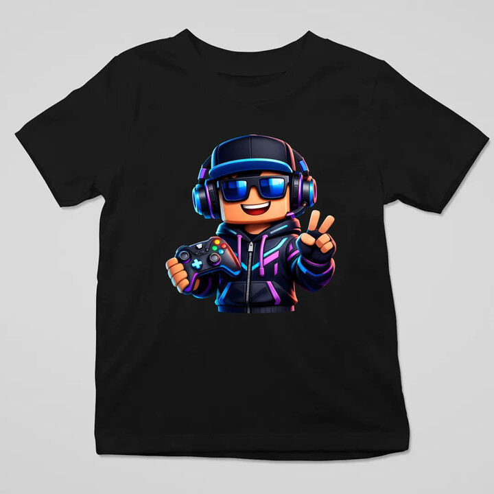 Gamer z padem - dziecięca koszulka na prezent