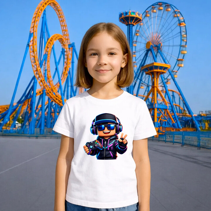 Gamer z padem - dziecięca koszulka na prezent