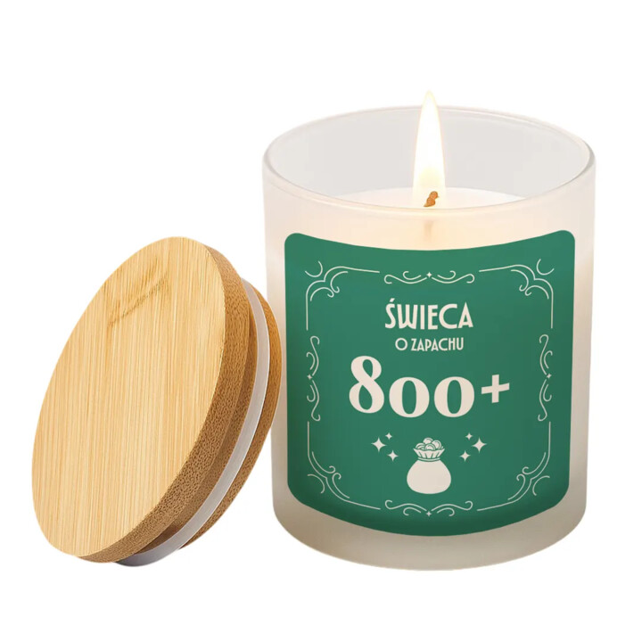 Świeca o zapachu 800+ - świeczka zapachowa na prezent