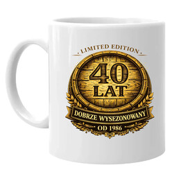 Limited edition 40 lat - dobrze wysezonowany - od 1986 - kubek na prezent