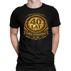 Limited edition 40 lat - dobrze wysezonowany - od 1986 - męska koszulka na prezent