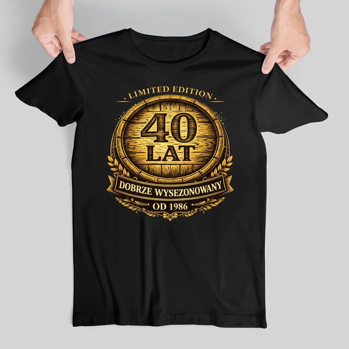 Limited edition 40 lat - dobrze wysezonowany - od 1986 - męska koszulka na prezent