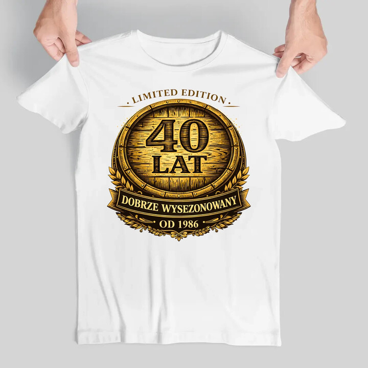 Limited edition 40 lat - dobrze wysezonowany - od 1986 - męska koszulka na prezent