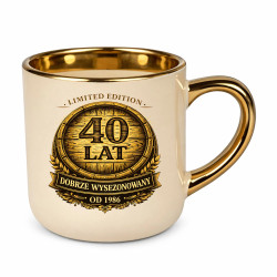 Limited edition 40 lat - dobrze wysezonowany - od 1986 - elegancki kubek na prezent