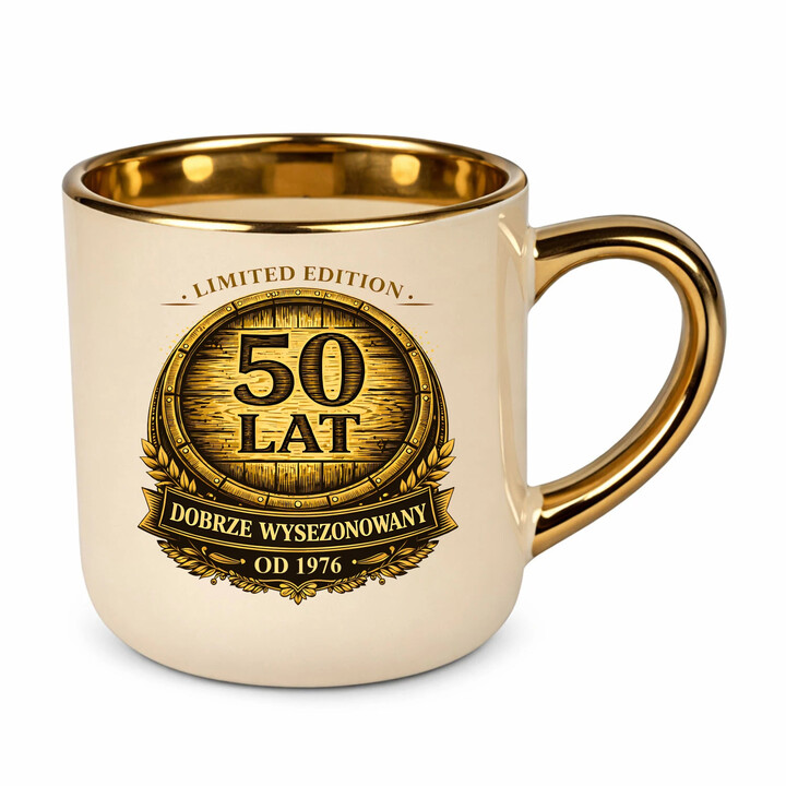 Limited edition 50 lat - dobrze wysezonowany - od 1976 - elegancki kubek na prezent