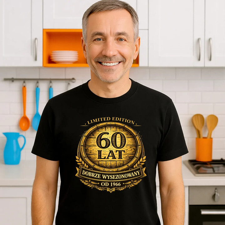 Limited edition 60 lat - dobrze wysezonowany - od 1966 - męska koszulka na prezent