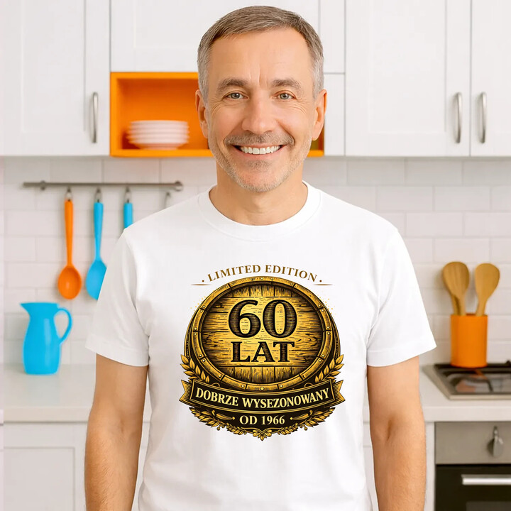 Limited edition 60 lat - dobrze wysezonowany - od 1966 - męska koszulka na prezent