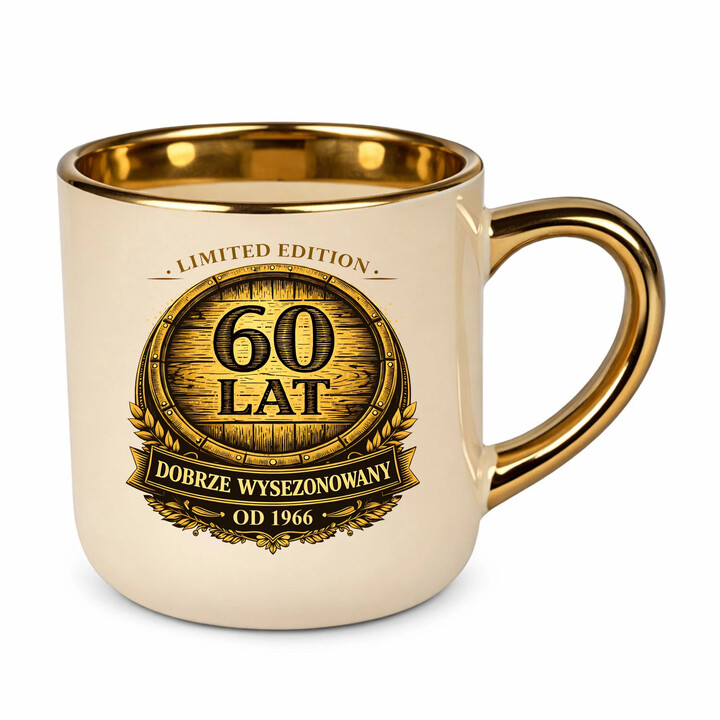 Limited edition 60 lat - dobrze wysezonowany - od 1966 - elegancki kubek na prezent