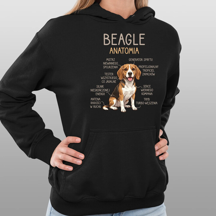 Beagle - anatomia - damska bluza na prezent
