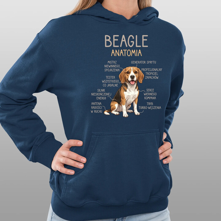 Beagle - anatomia - damska bluza na prezent
