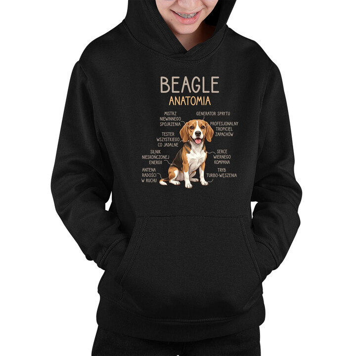 Beagle - anatomia - dziecięca bluza na prezent