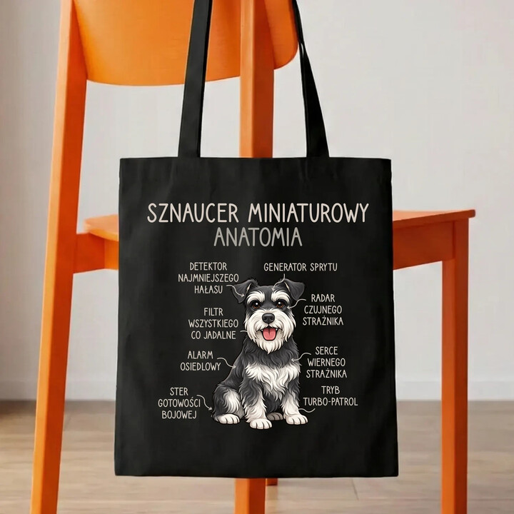 Sznaucer Miniaturowy - anatomia - torba na prezent