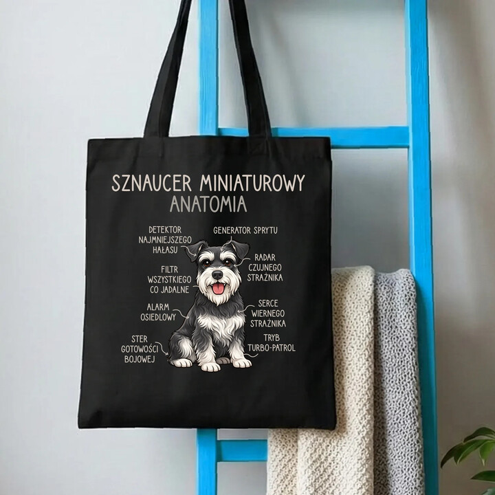 Sznaucer Miniaturowy - anatomia - torba na prezent