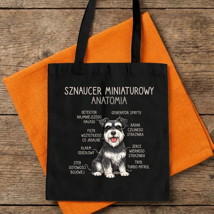 Sznaucer Miniaturowy - anatomia - torba na prezent