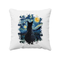 Kot inspirowany Van Goghiem - poduszka na prezent