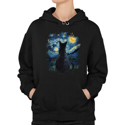 Kot inspirowany Van Goghiem - damska bluza na prezent