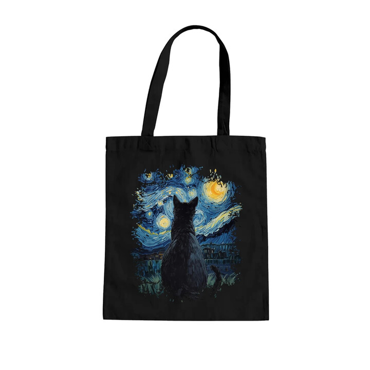 Kot inspirowany Van Goghiem - torba na prezent