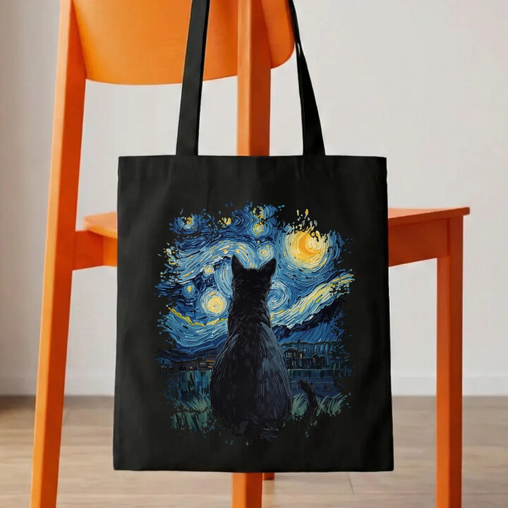 Kot inspirowany Van Goghiem - torba na prezent