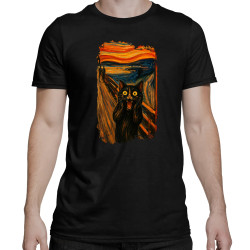 Kot krzyk - inspirowany Van Goghiem - męska koszulka na prezent