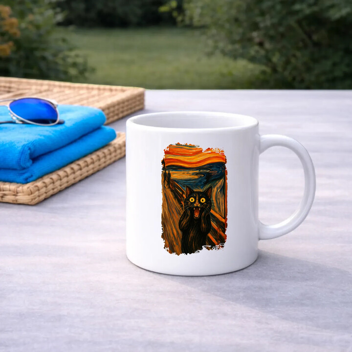 Kot krzyk - inspirowany Van Goghiem - kubek na prezent